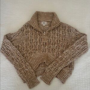 UO Tan Cable Knit Sweater